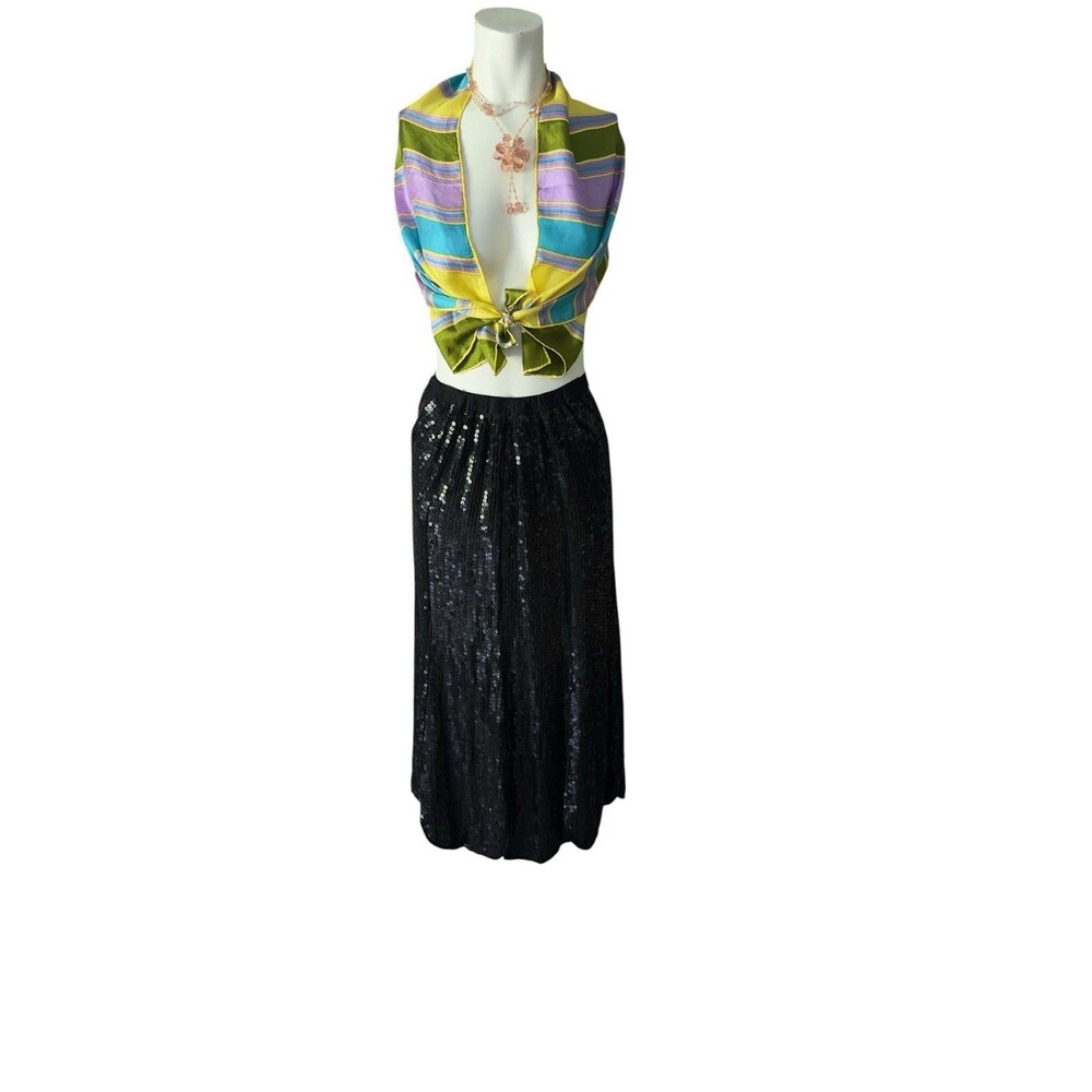 Vintage Judith Ann Creations‎ Skirt Celestial Stars Moon Beaded Sequined Size XS